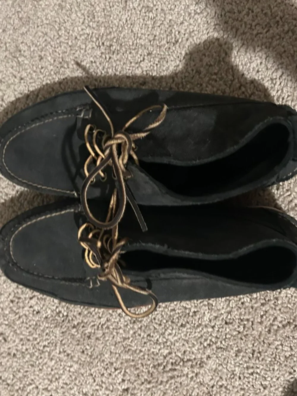 Lucky Brand Men's Suede Moc Toe Chukka Boots - Dark Navy Blue / Black 10.5